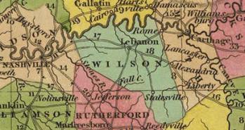 1836 Wilson Co., Tennessee Map