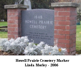 Howell Prairie Cemetery Entrance